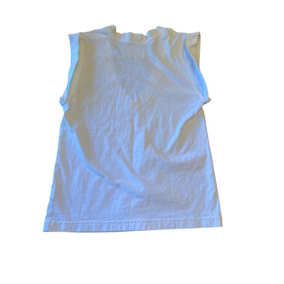 Citizens Of Humanity White V-Neck Sleeveless T-Shirt S 100% Cotton - Picture 5 of 5